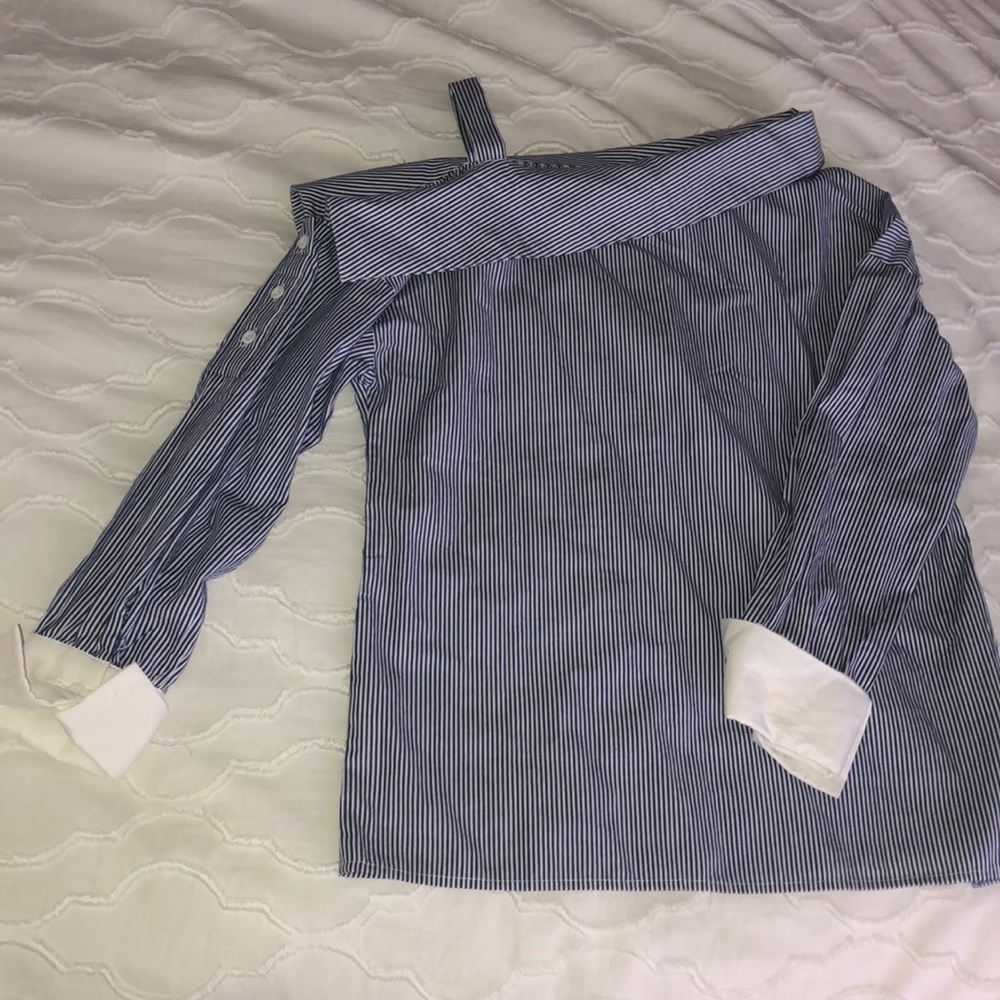 Blue and white “boater” blouse